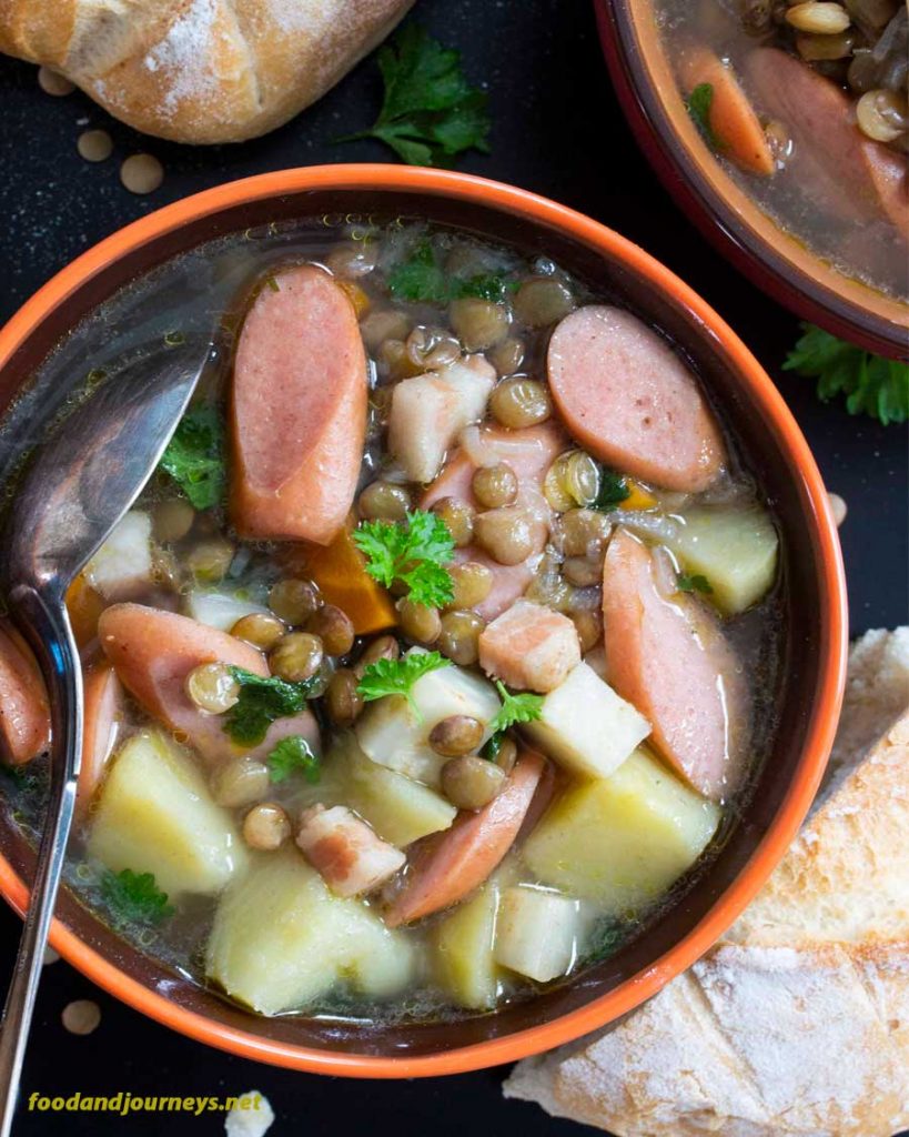 German Lentil Soup with Frankfurters Food and Journeys