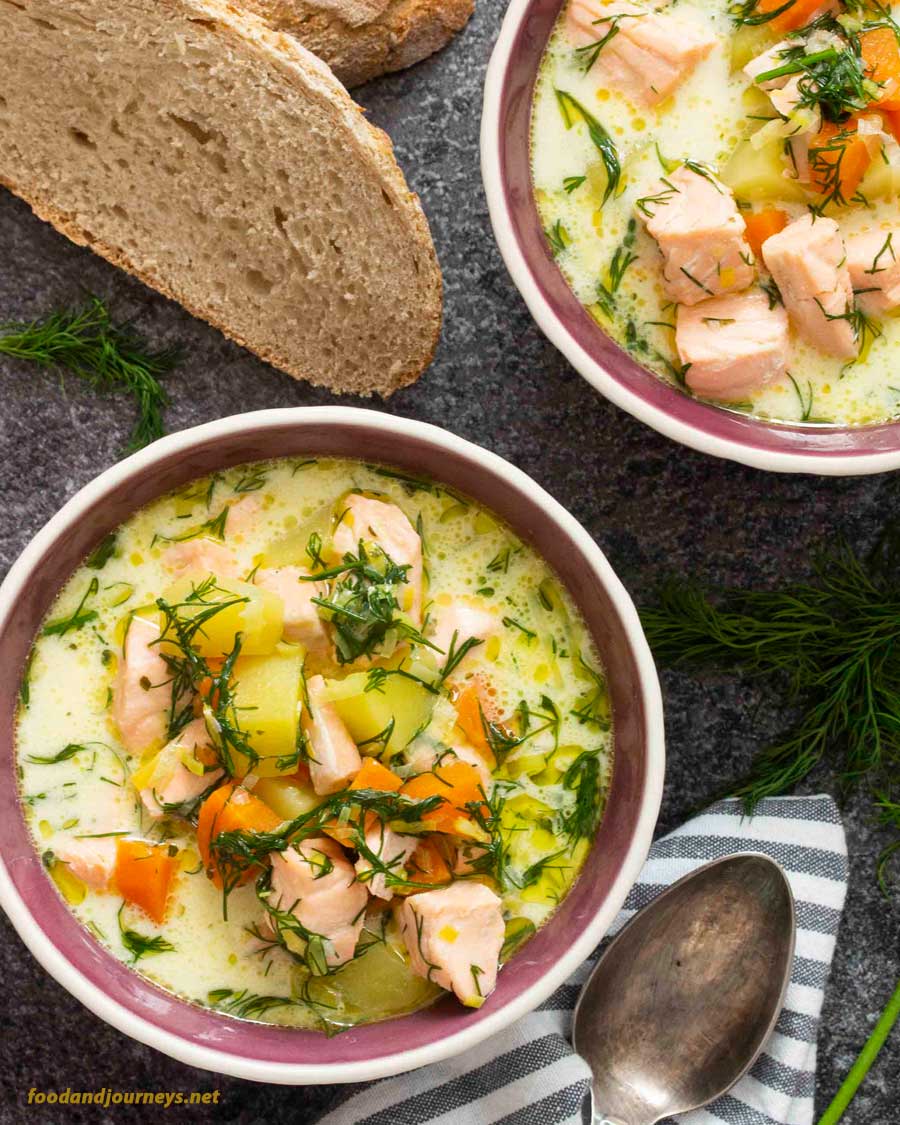 Finnish Salmon Soup Lohikeitto Food And Journeys