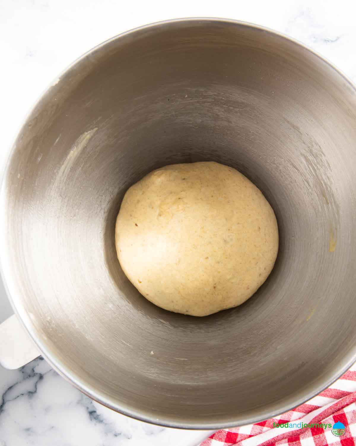 A smooth dough of limpa Swedish bread ready for first proofing.